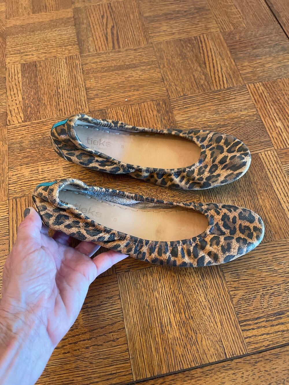 Tieks leopard ballet flats size 8
